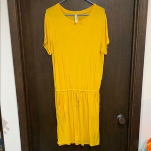 *4/$20* Tickled Teal Yellow Midi Dress size XL